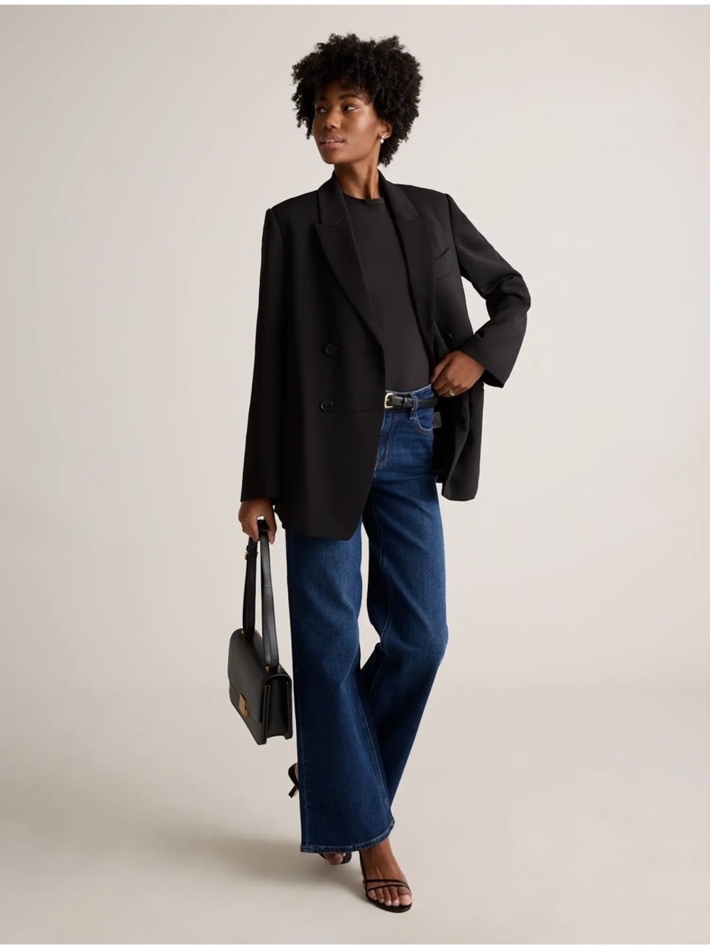 Wide-Leg Dark Blue Women’s Jeans